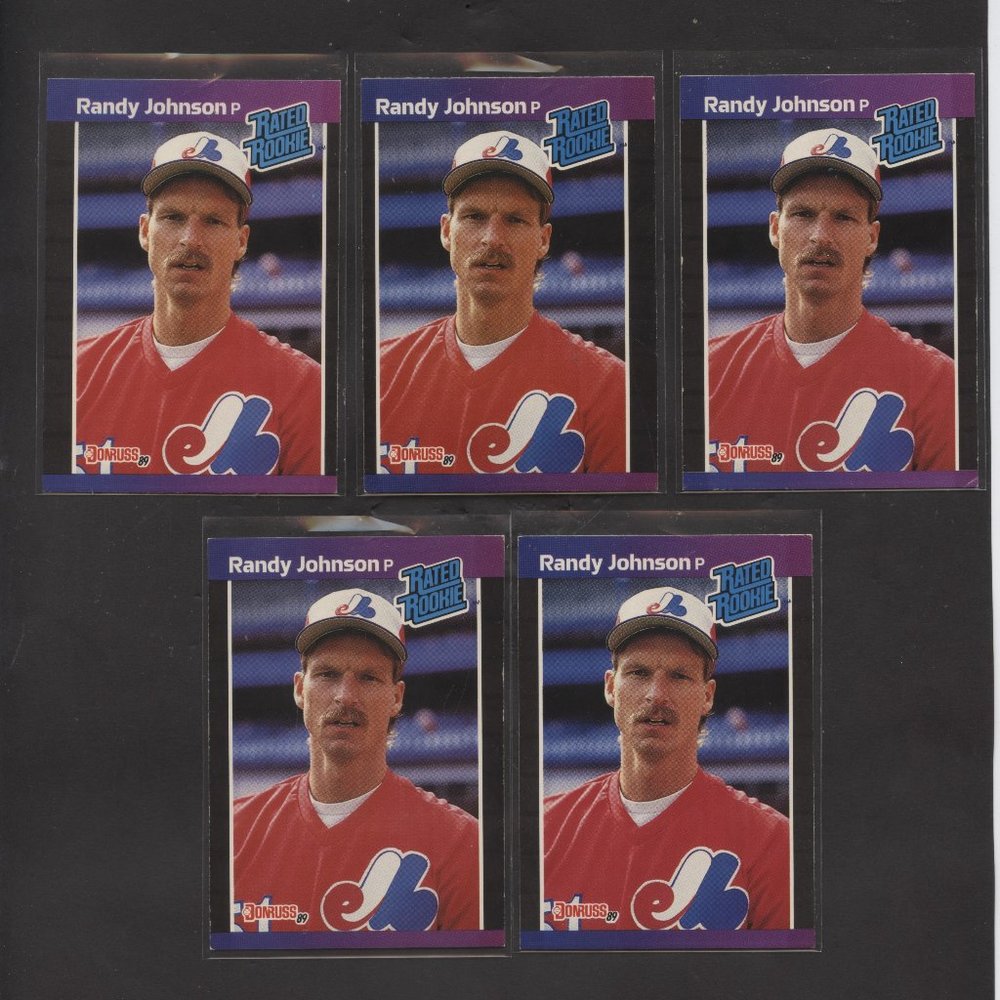 5 1989 DONRUSS RANDY JOHNSON ROOKIE CARDS EXPOS